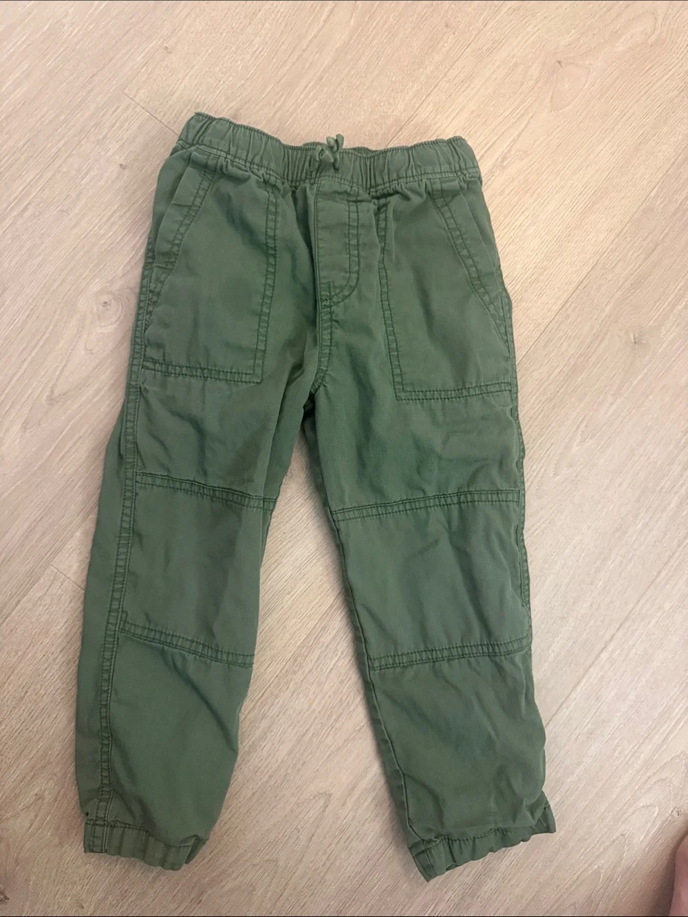 Kids TEA collection lined Olive Green Pull-On Cargo Pants Size 4